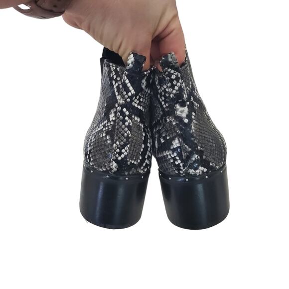 Bar III | Gabby Snake Print Vegan Leather Studded Heeled Chelsea Booties - Picture 6 of 11